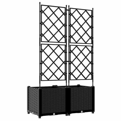 vidaXL Garten-Pflanzgefäß 2 pcs Schwarz 80 x 40 x 143 cm Stahl