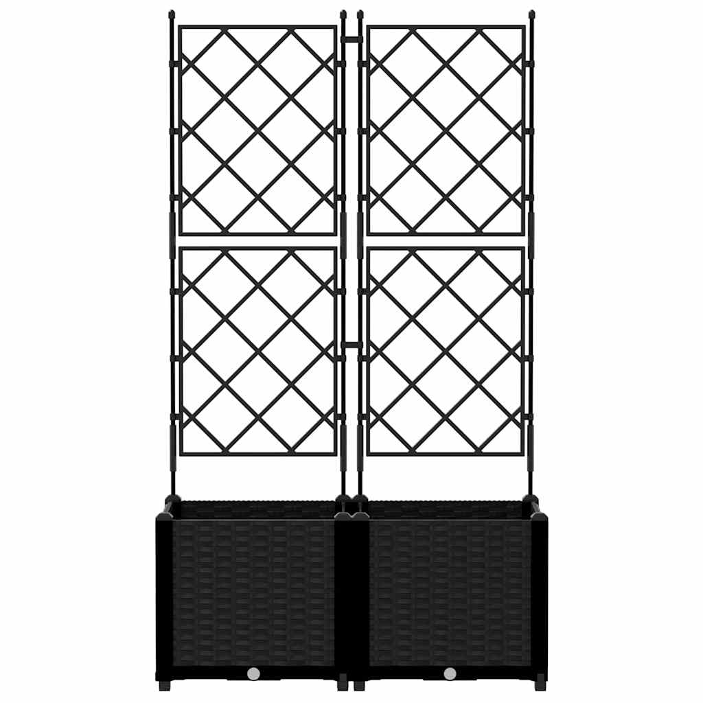 vidaXL Garten-Pflanzgefäß 2 pcs Schwarz 80 x 40 x 143 cm Stahl