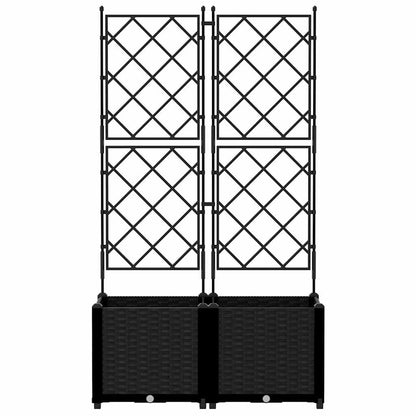 vidaXL Garten-Pflanzgefäß 2 pcs Schwarz 80 x 40 x 143 cm Stahl
