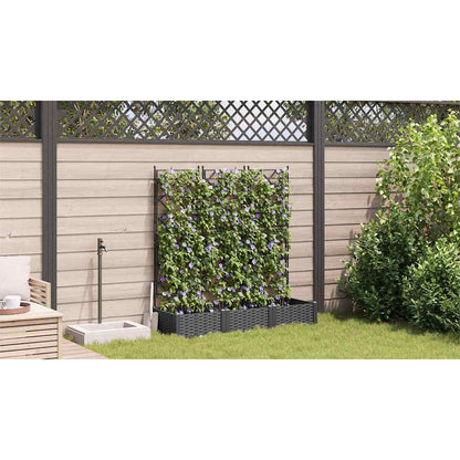 vidaXL Garten-Pflanzgefäß 3 pcs Schwarz 120 x 40 x 125,5 cm Stahl