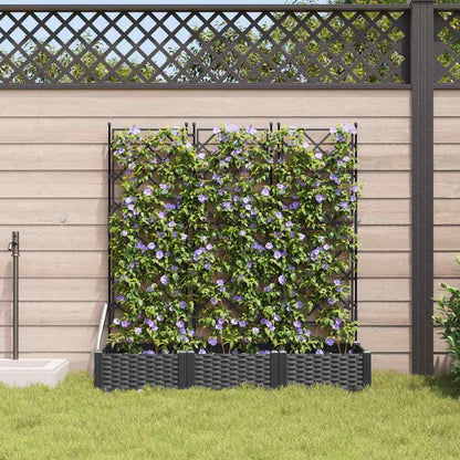 vidaXL Garten-Pflanzgefäß 3 pcs Schwarz 120 x 40 x 125,5 cm Stahl