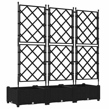 vidaXL Garten-Pflanzgefäß 3 pcs Schwarz 120 x 40 x 125,5 cm Stahl