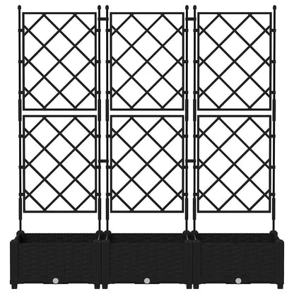 vidaXL Garten-Pflanzgefäß 3 pcs Schwarz 120 x 40 x 125,5 cm Stahl