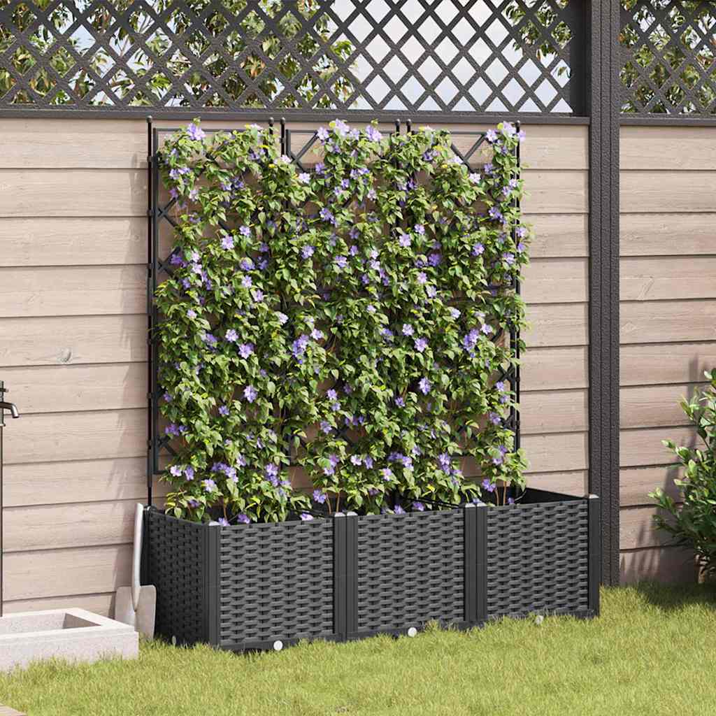 Garten-Pflanzgefäß 3 pcs Schwarz 120 x 40 x 143 cm Stahl