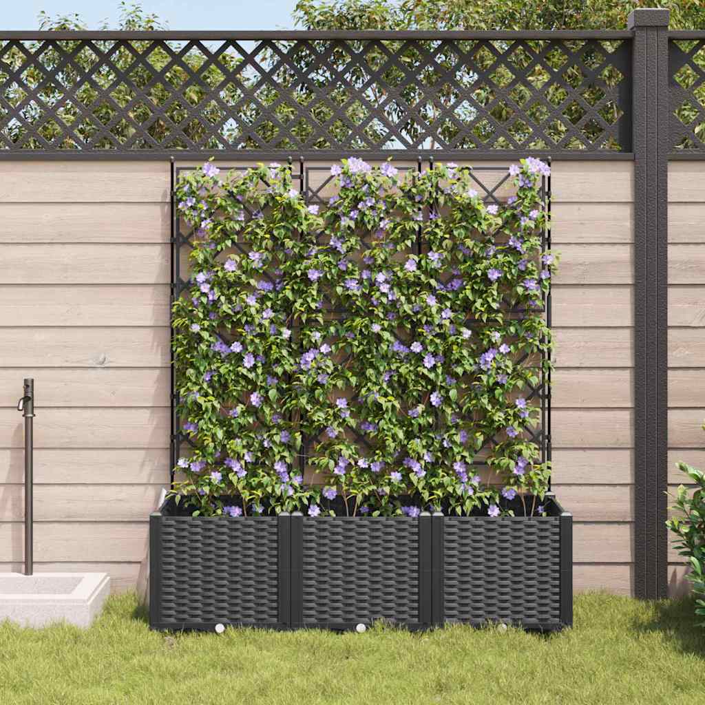 Garten-Pflanzgefäß 3 pcs Schwarz 120 x 40 x 143 cm Stahl