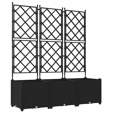 vidaXL Garten-Pflanzgefäß 3 pcs Schwarz 120 x 40 x 143 cm Stahl