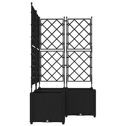 vidaXL Garten-Pflanzgefäß 3 pcs Schwarz 80 x 80 x 143 cm Stahl