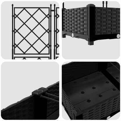 vidaXL Garten-Pflanzgefäß 5 pcs Schwarz 120 x 120 x 125,5 cm Stahl