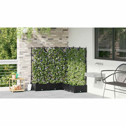 vidaXL Garten-Pflanzgefäß 5 pcs Schwarz 120 x 120 x 125,5 cm Stahl