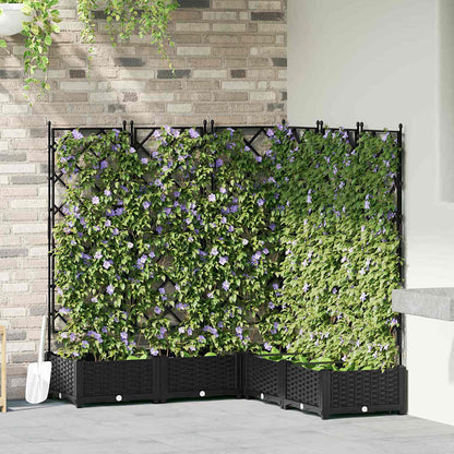 vidaXL Garten-Pflanzgefäß 5 pcs Schwarz 120 x 120 x 125,5 cm Stahl