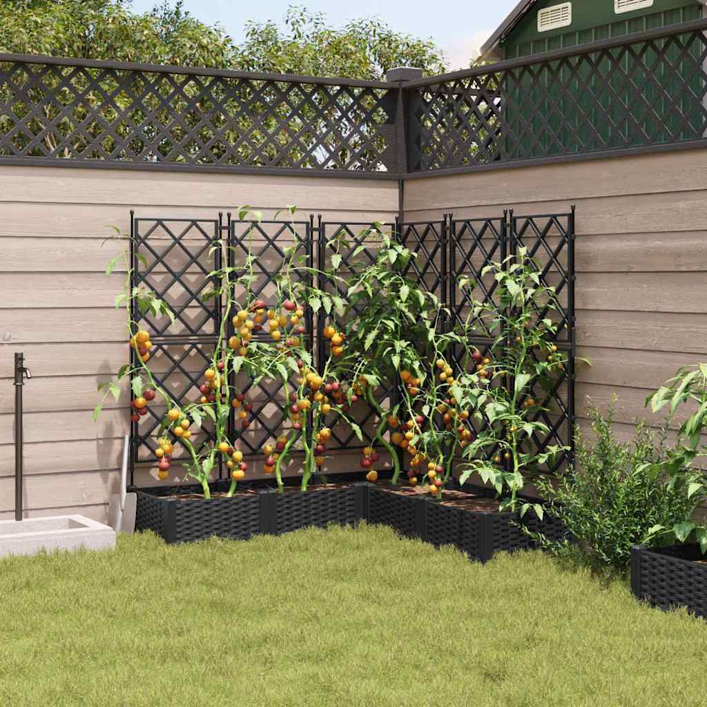 vidaXL Garten-Pflanzgefäß 5 pcs Schwarz 120 x 120 x 125,5 cm Stahl