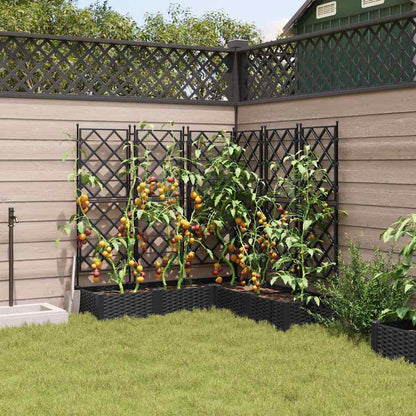 vidaXL Garten-Pflanzgefäß 5 pcs Schwarz 120 x 120 x 125,5 cm Stahl