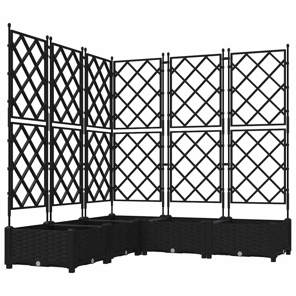 vidaXL Garten-Pflanzgefäß 5 pcs Schwarz 120 x 120 x 125,5 cm Stahl
