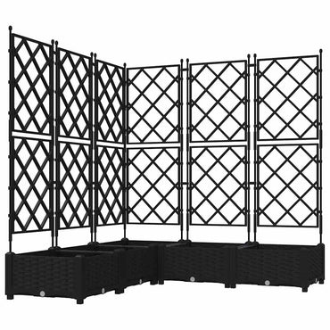 vidaXL Garten-Pflanzgefäß 5 pcs Schwarz 120 x 120 x 125,5 cm Stahl