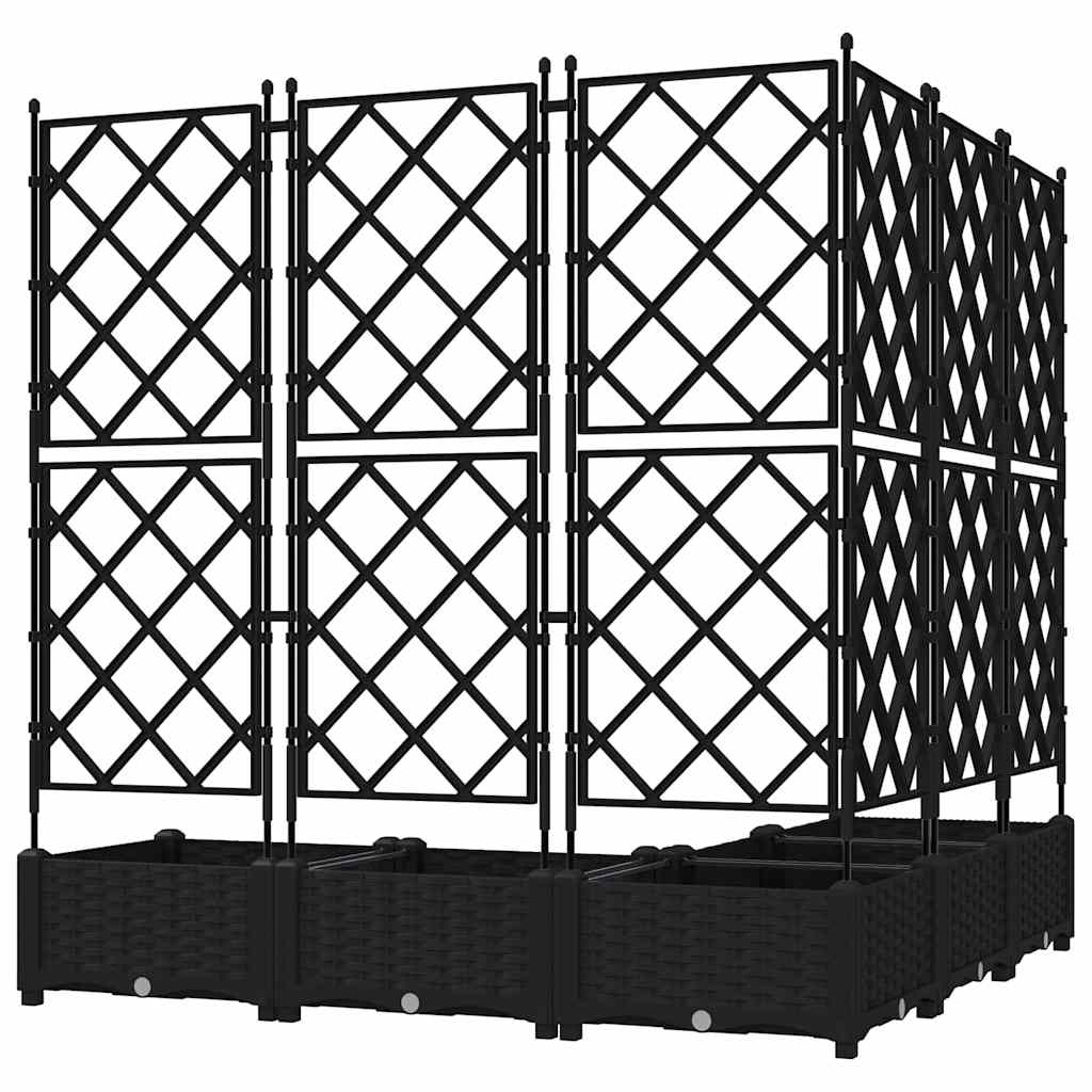 vidaXL Garten-Pflanzgefäß 5 pcs Schwarz 120 x 120 x 125,5 cm Stahl
