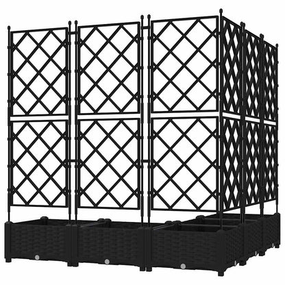 vidaXL Garten-Pflanzgefäß 5 pcs Schwarz 120 x 120 x 125,5 cm Stahl