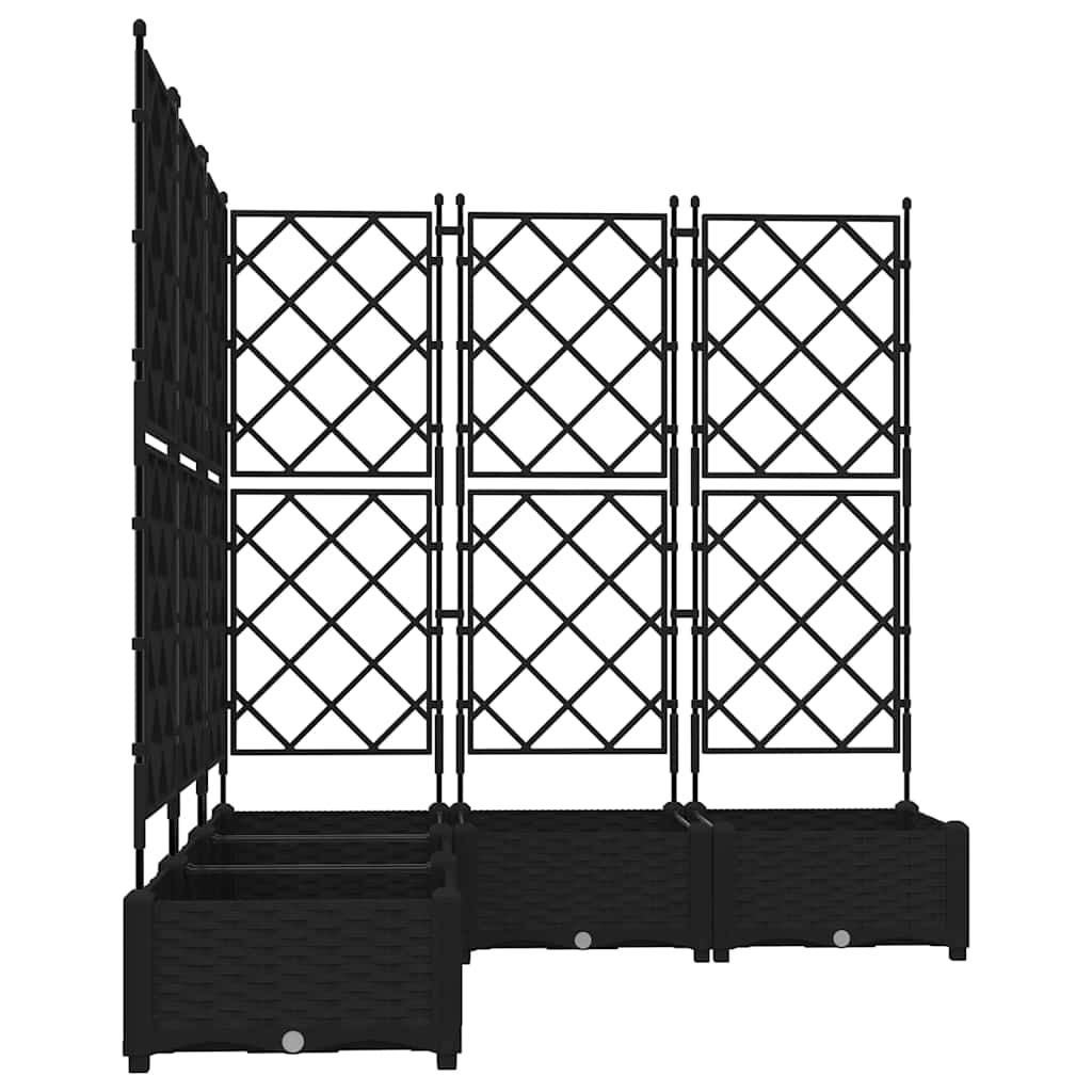 vidaXL Garten-Pflanzgefäß 5 pcs Schwarz 120 x 120 x 125,5 cm Stahl