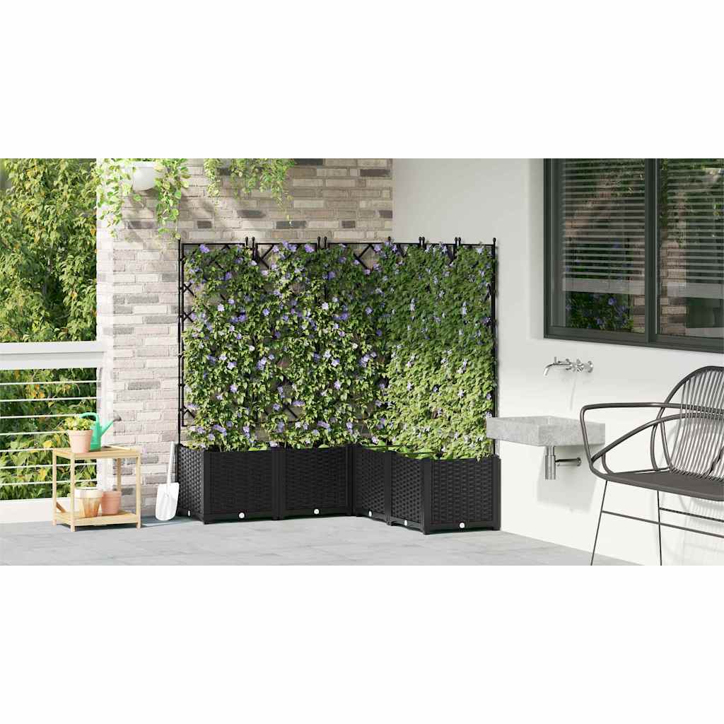 Garten-Pflanzgefäß 5 pcs Schwarz 120 x 120 x 143 cm Stahl