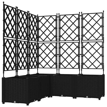 vidaXL Garten-Pflanzgefäß 5 pcs Schwarz 120 x 120 x 143 cm Stahl