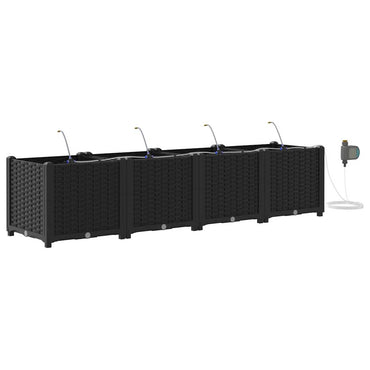 vidaXL Jardinière de jardin 4 pcs Acier noir