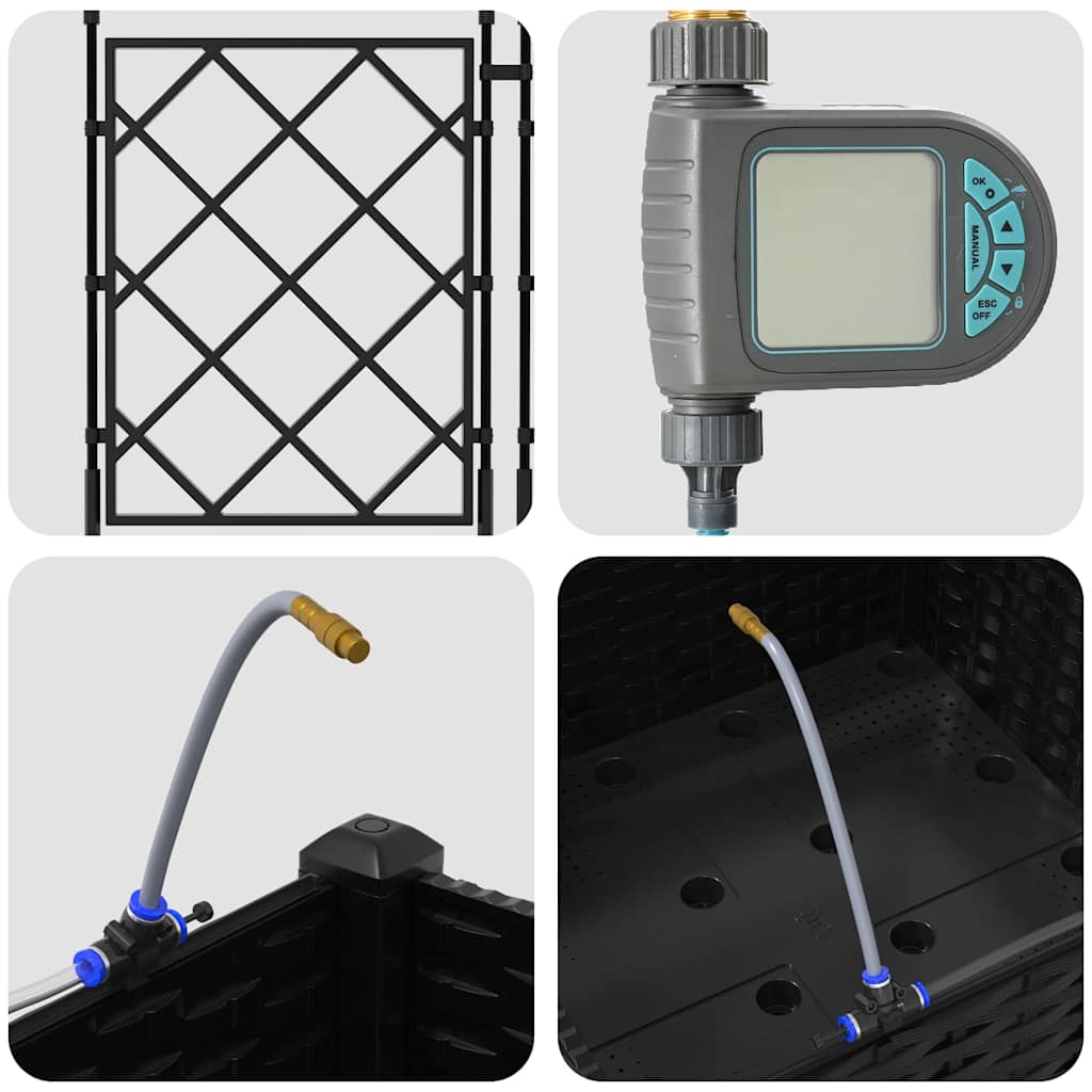 Garten-Pflanzgefäß Schwarz 40 x 40 x 126 cm Stahl