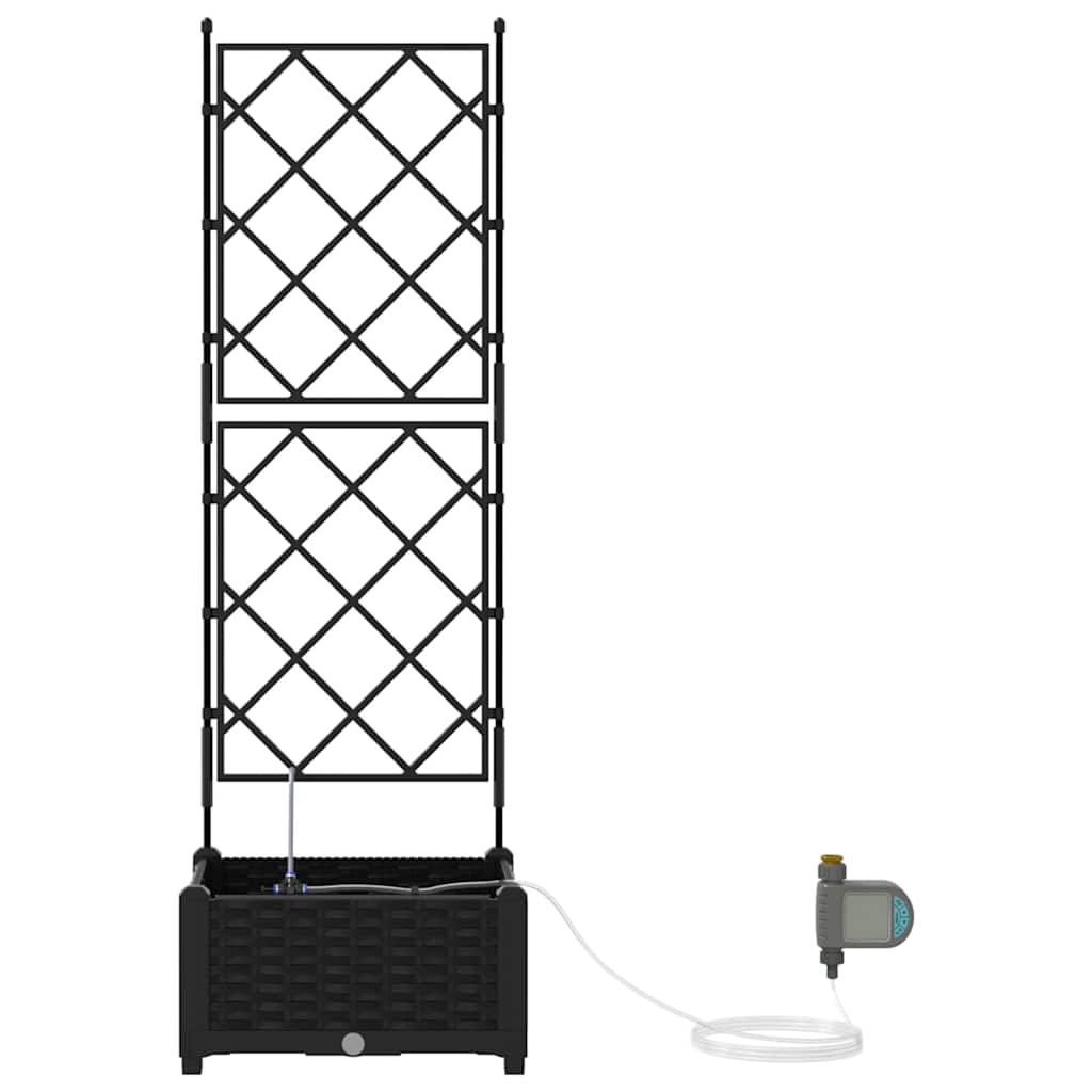 Garten-Pflanzgefäß Schwarz 40 x 40 x 126 cm Stahl