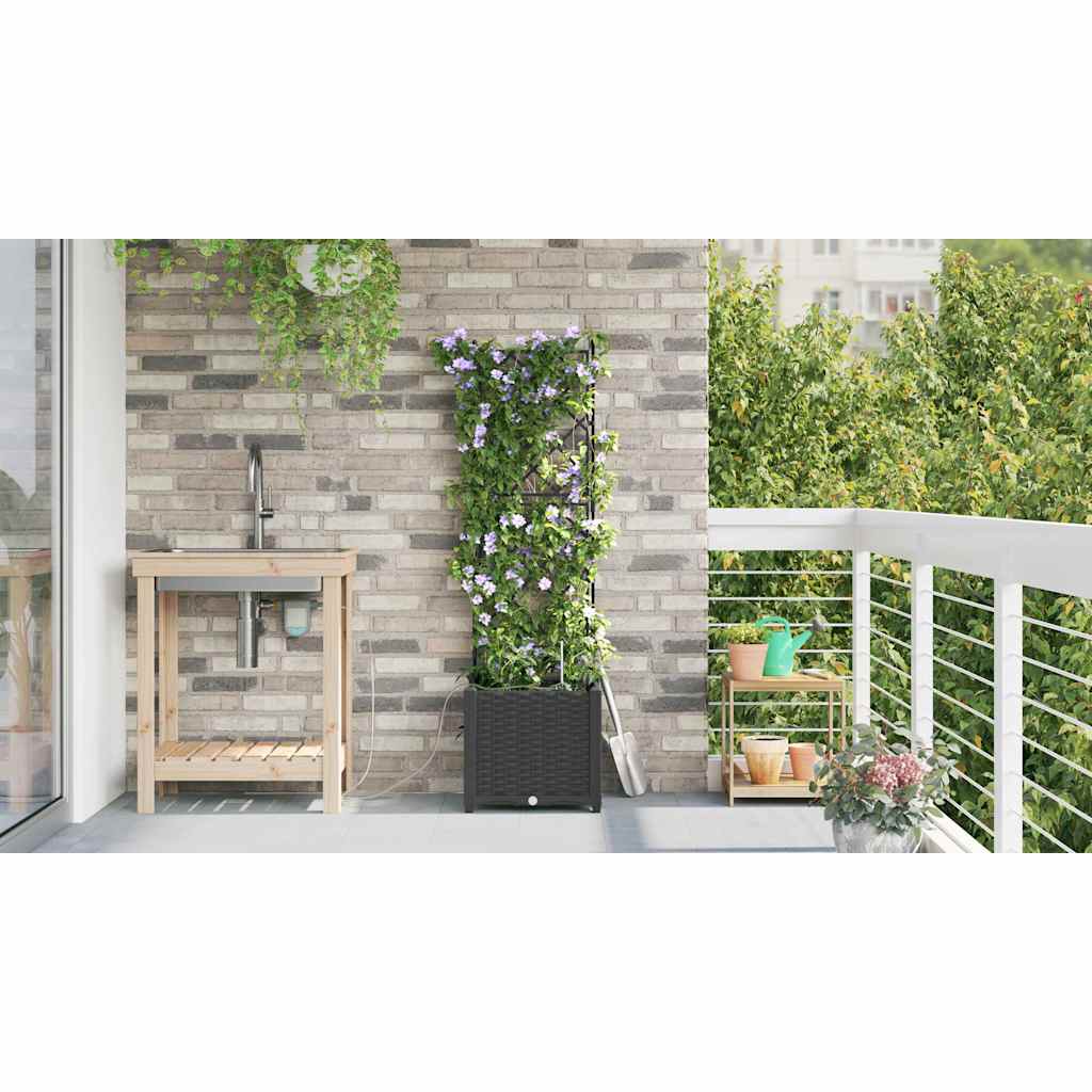 vidaXL Jardinière de jardin Noir 40 x 40 x 142 cm Acier