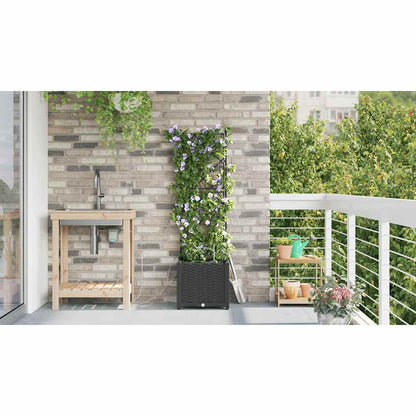vidaXL Jardinière de jardin Noir 40 x 40 x 142 cm Acier
