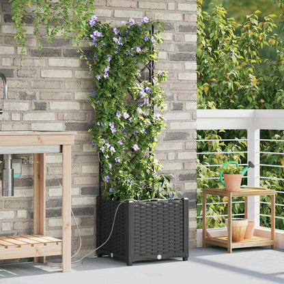vidaXL Jardinière de jardin Noir 40 x 40 x 142 cm Acier