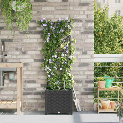 vidaXL Jardinière de jardin Noir 40 x 40 x 142 cm Acier
