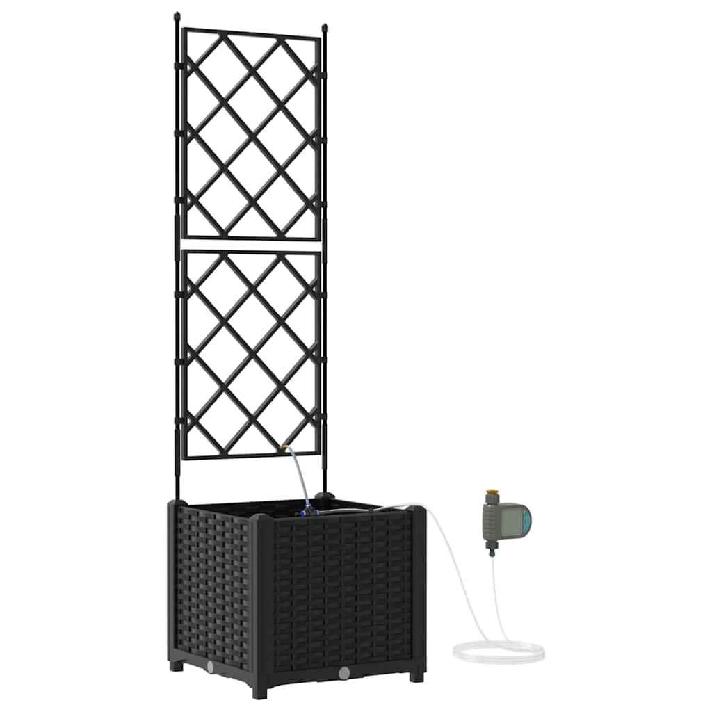 vidaXL Jardinière de jardin Noir 40 x 40 x 142 cm Acier