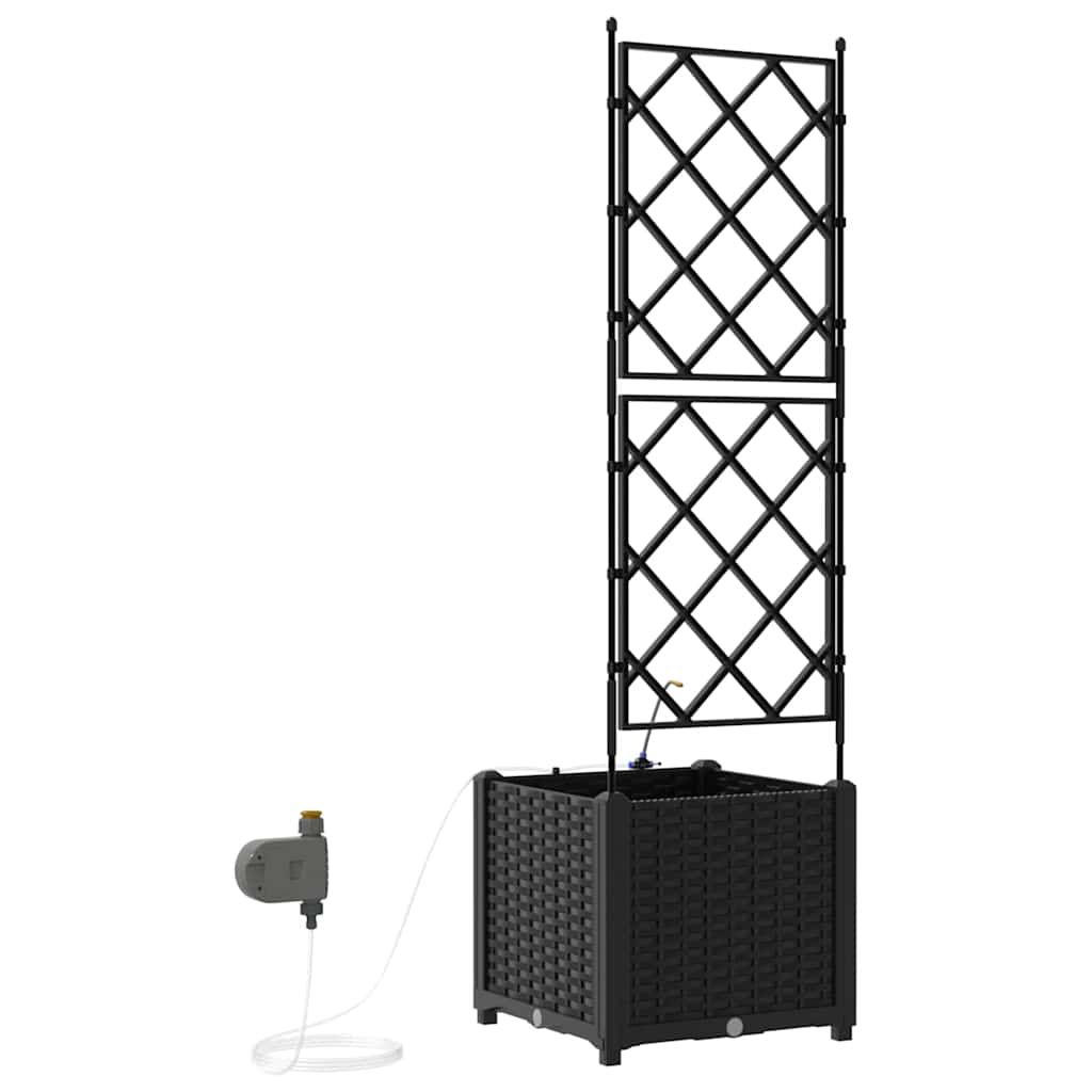 vidaXL Jardinière de jardin Noir 40 x 40 x 142 cm Acier
