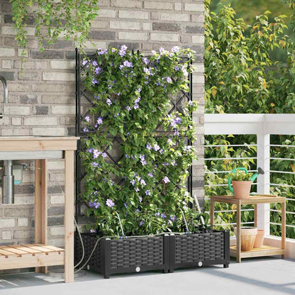 vidaXL Jardinière de jardin 2 pcs Noir Acier