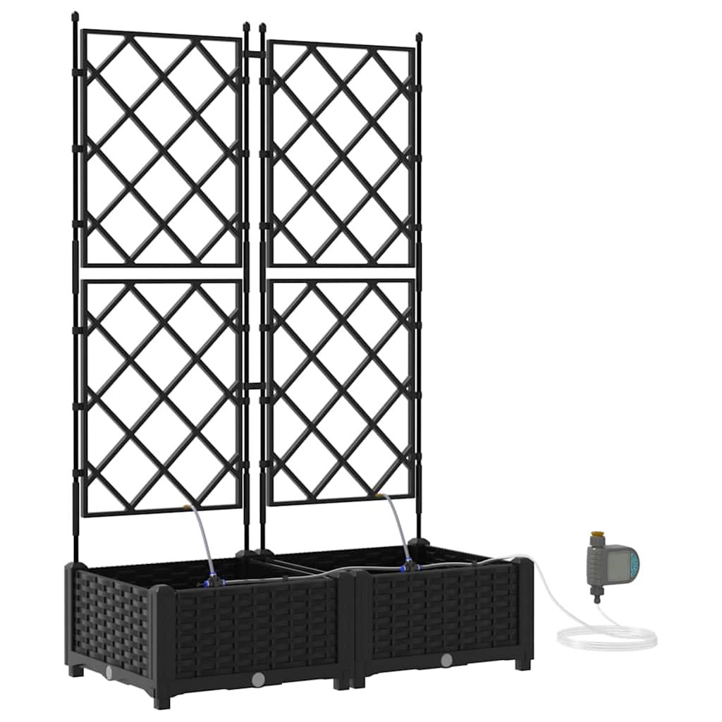 vidaXL Jardinière de jardin 2 pcs Noir Acier