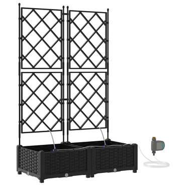 vidaXL Jardinière de jardin 2 pcs Noir Acier