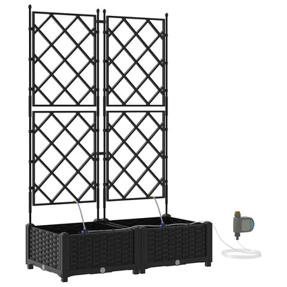 vidaXL Jardinière de jardin 2 pcs Noir Acier