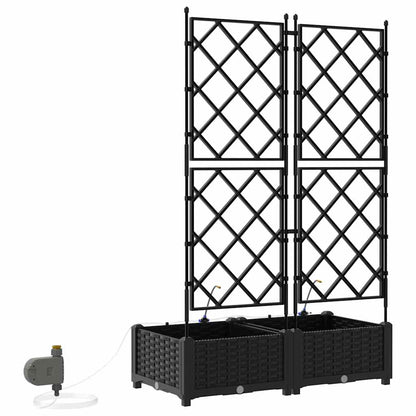 vidaXL Jardinière de jardin 2 pcs Noir Acier