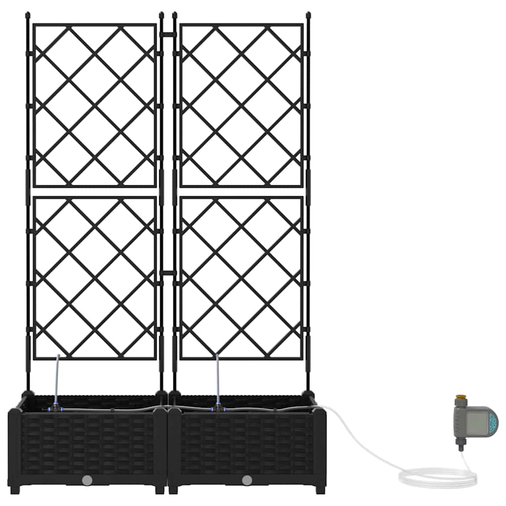 vidaXL Jardinière de jardin 2 pcs Noir Acier