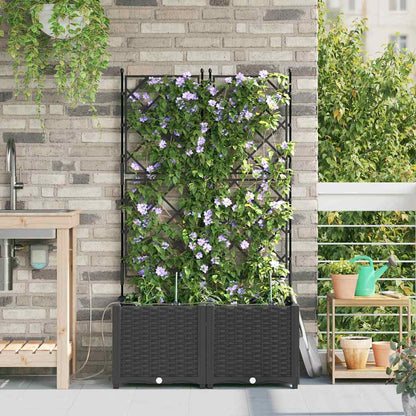 vidaXL Jardinière de jardin 2 pcs Noir Acier