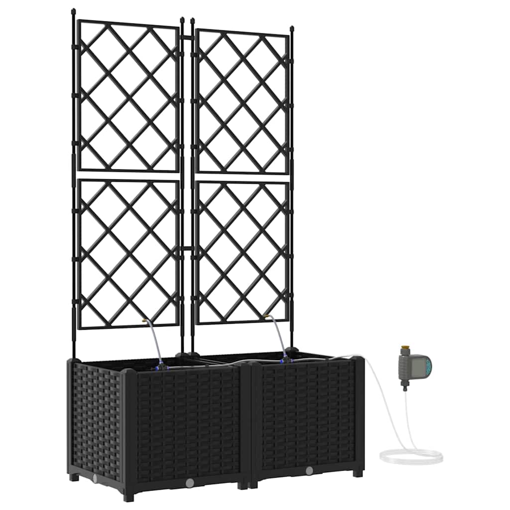 vidaXL Jardinière de jardin 2 pcs Noir Acier