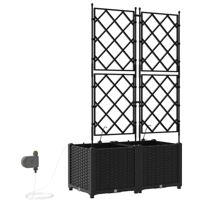vidaXL Jardinière de jardin 2 pcs Noir Acier