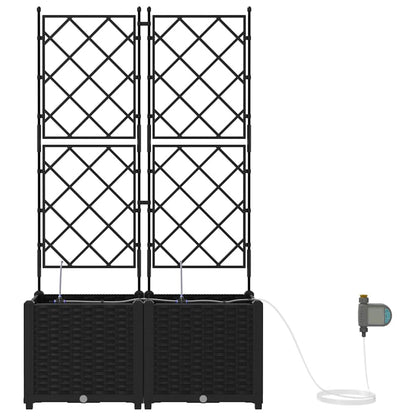 vidaXL Jardinière de jardin 2 pcs Noir Acier