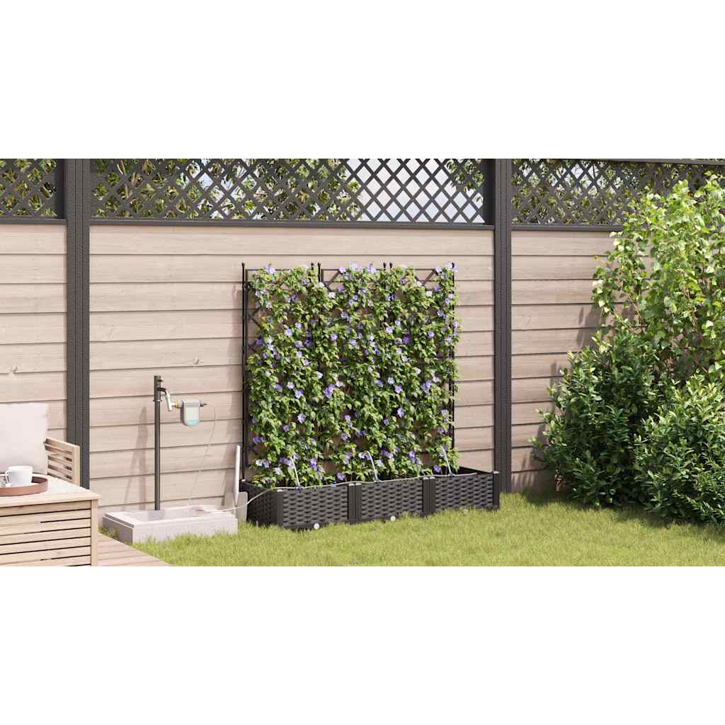 vidaXL Jardinière de jardin 3 pcs Acier noir