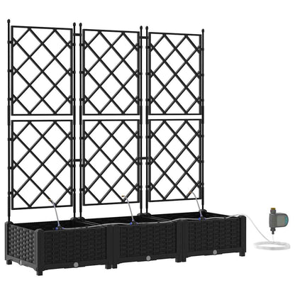 vidaXL Jardinière de jardin 3 pcs Acier noir