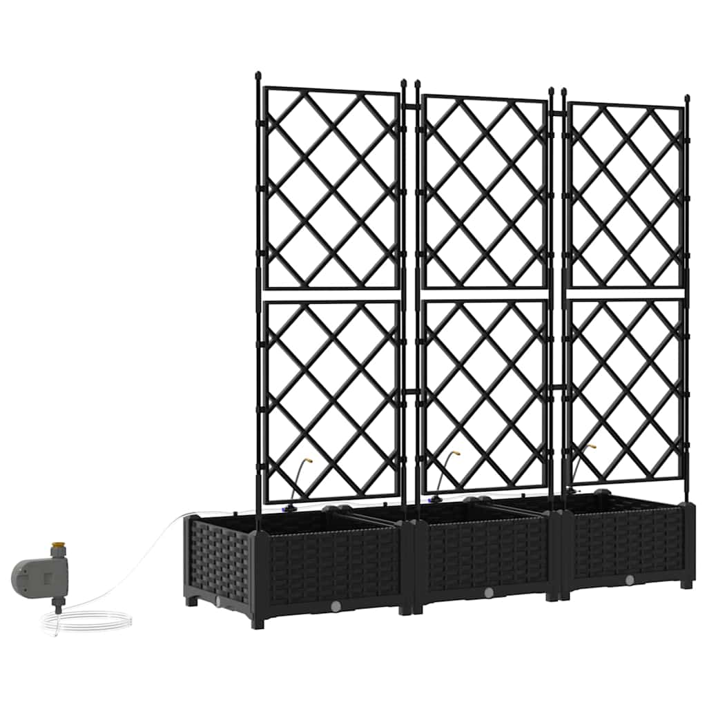 vidaXL Jardinière de jardin 3 pcs Acier noir
