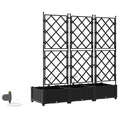 vidaXL Jardinière de jardin 3 pcs Acier noir