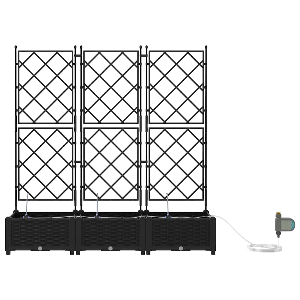vidaXL Jardinière de jardin 3 pcs Acier noir