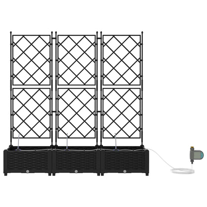 vidaXL Jardinière de jardin 3 pcs Acier noir