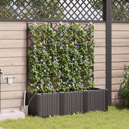 Garten-Pflanzgefäß 3 pcs Schwarz Stahl