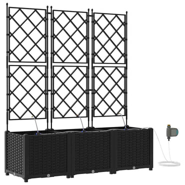 vidaXL Garten-Pflanzgefäß 3 pcs Schwarz Stahl